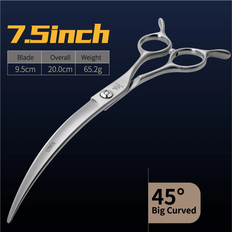Fenice Big Super Curved Scissors 45° 6/6.5/7/7.5inch Pet Dog Grooming Scissors Pets Hair Curved Shears ножницы tijeras tesoura