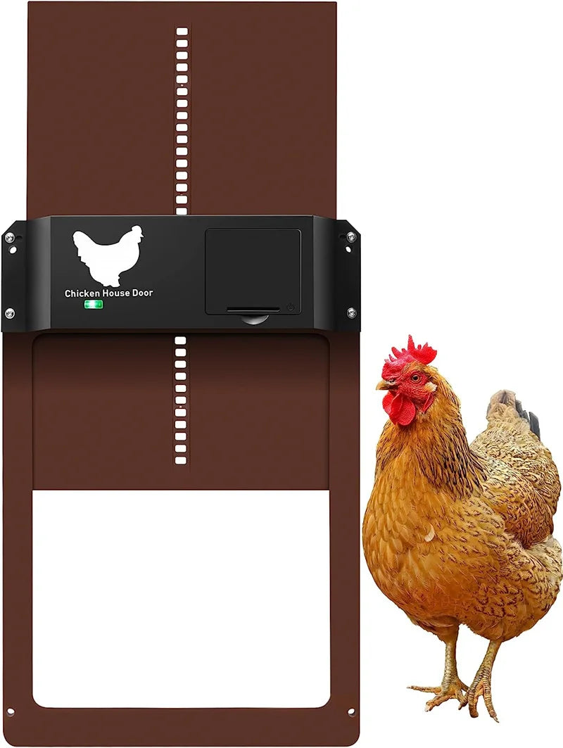 Automatic Chicken Coop Door Chicken House Door Light Sensor Farm Chicken Opener Pets Duck Cage Door Supplies Battery Powered