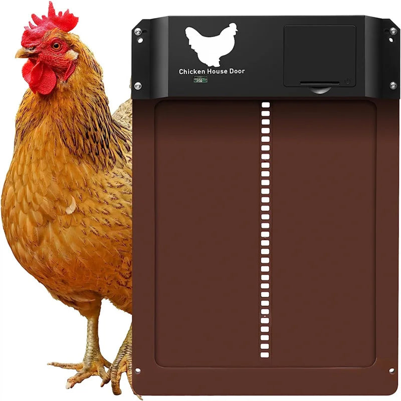 Automatic Chicken Coop Door Chicken House Door Light Sensor Farm Chicken Opener Pets Duck Cage Door Supplies Battery Powered