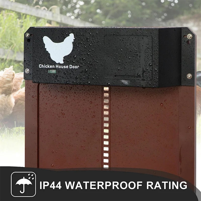 Automatic Chicken Coop Door Chicken House Door Light Sensor Farm Chicken Opener Pets Duck Cage Door Supplies Battery Powered