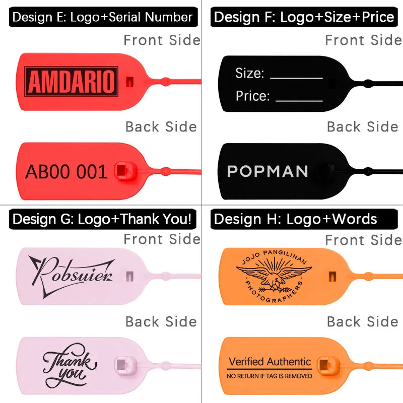 100Pcs Custom Clothing Hang Tags Personalized Plastic Security Print Garment Shoe Clothes Product Logo Gift Tag Label 200mm/7.8"