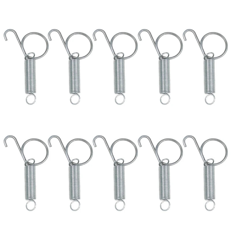 Cage Door Spring Hook 10Pcs Metal Spring Hooks Sturdy Tension Fixing Spring for Wire Rabbit/Bird/Hamster Cages S/L