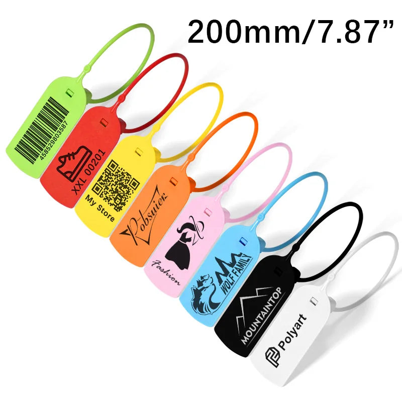 100Pcs Custom Clothing Hang Tags Personalized Plastic Security Print Garment Shoe Clothes Product Logo Gift Tag Label 200mm/7.8"