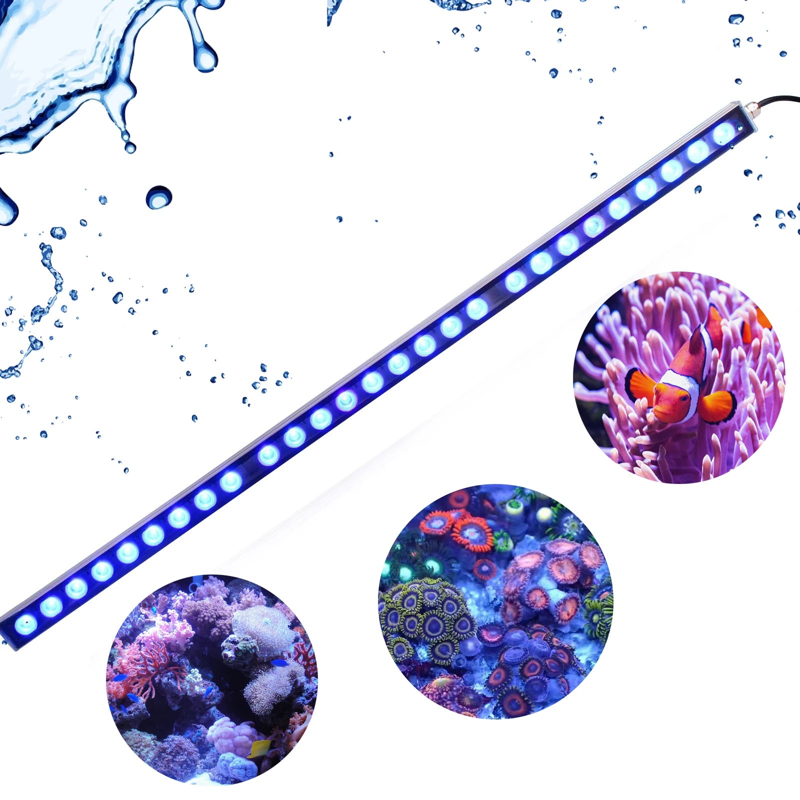 Populargrow 54W/81W/108W Aquarium Light with 470nm Blue Spectrum Leds Strip Light Beautiful Your Coral Reef Fish Tank Lamp