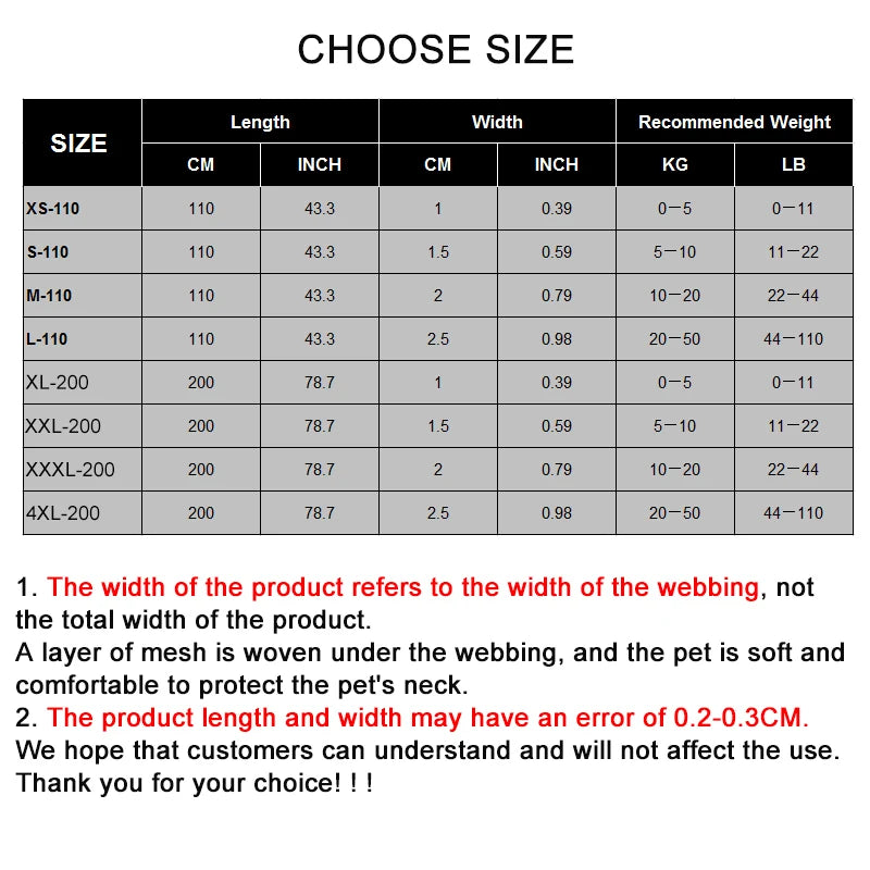 Truelove Pet Dog Leash Reflective Nylon Webbing Zinc Alloy Hook Suitable For Small And Large Dogs 110/200CM Length Products