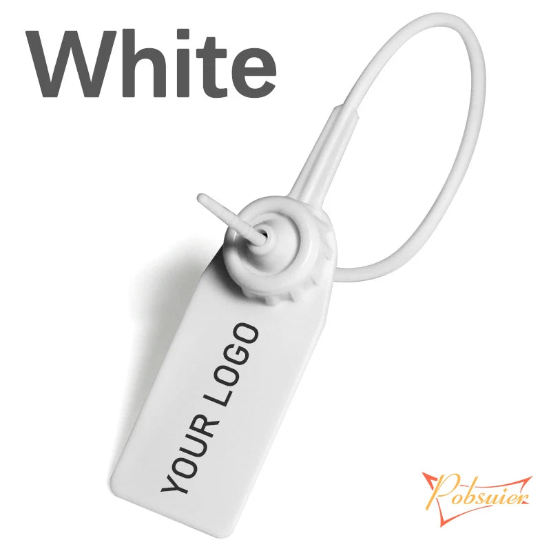 Pobsuier 100Pcs Custom Plastic Labels Clothing Brand Tag Disposable Personalized Security Hang Tags for Clothes Shoes 180mm/7.1"