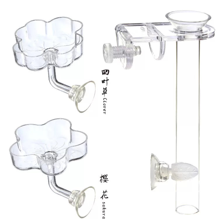 Aquarium Feeding Tray Clear Fish Shrimp Food Feeder Tube Dish Shrimp Bowl Feeding Ring Fish Tank Decoration Accessories