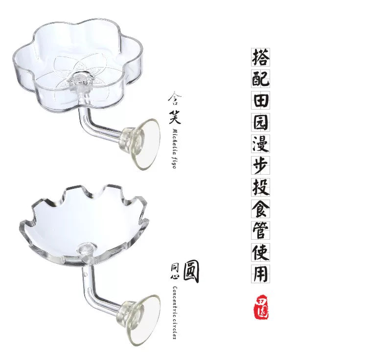 Aquarium Feeding Tray Clear Fish Shrimp Food Feeder Tube Dish Shrimp Bowl Feeding Ring Fish Tank Decoration Accessories