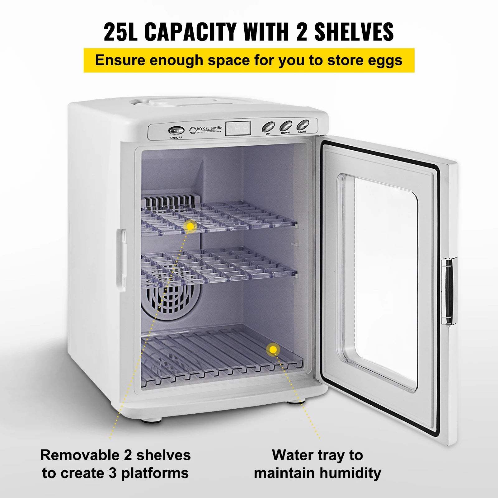 SucceBuy 25L Reptile Incubator Scientific Lab Automatic Incubator Egg Breeding Hatchery Work for Thermostats Snakes and Turtles