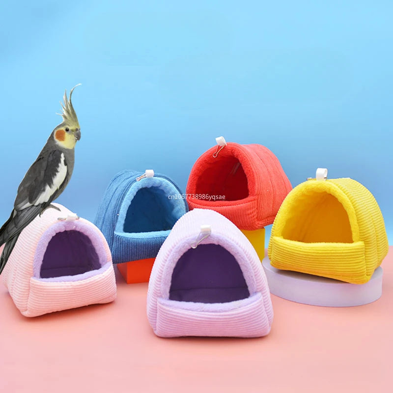 Cute Winter Warm Bird Cage Parrot Cotton Nest Budgie for Hammock Hut Tent Bed Hanging Cave Pet Products Bird Cage Accessories