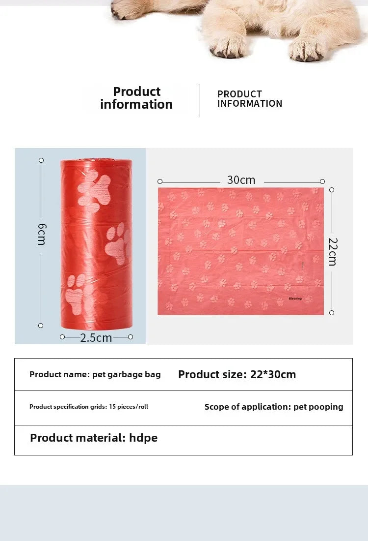 Litter Outdoor Home Clean Pet Poop Bag Solid Color Printed Pet Garbage Bag Clean Poop Bag Dog Walking Portable Poop Bag For Dogs