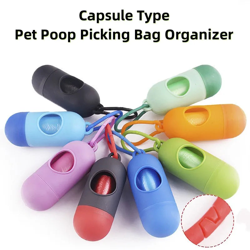 Biodegradable Pet Waste Bags Thickened Portable Printed Dog Poop Bags Eco-friendly Outdoor Pet Poop Pickup Bags with Organizer
