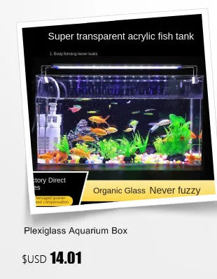 PET Aquarium Box Plastics Ultra-white Organic Glass Explosion-proof Fish Tank Tabletop Small Ecological Water Tank