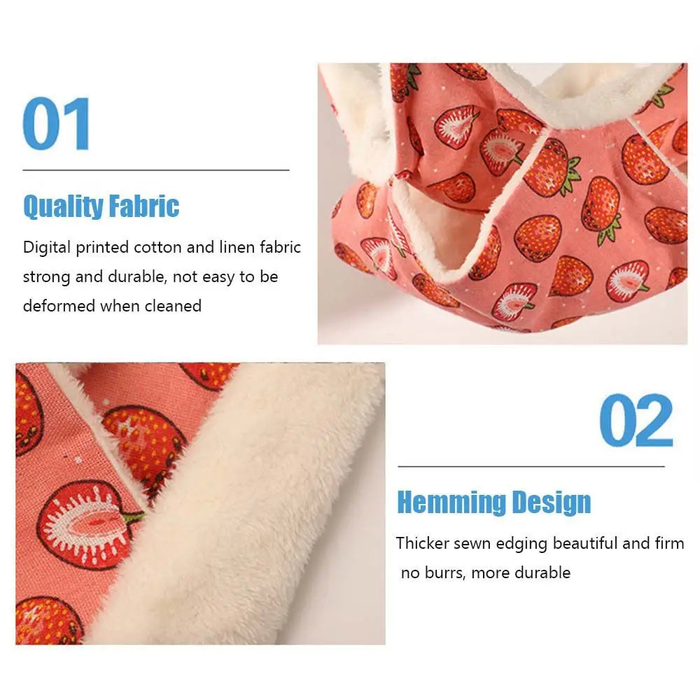 Warm Winter Plush For Small Animal Pet Cage Accessories Hamster House Rat Bed Guinea Pig Hideout Hanging Hammock