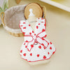 Dog Strawberry Dress Puppy Summer Clothes Luxury Dog Skirt Pet Dog Apparel Bow Dog Suspenders Chihuahua Bichon Girls Dog Costume