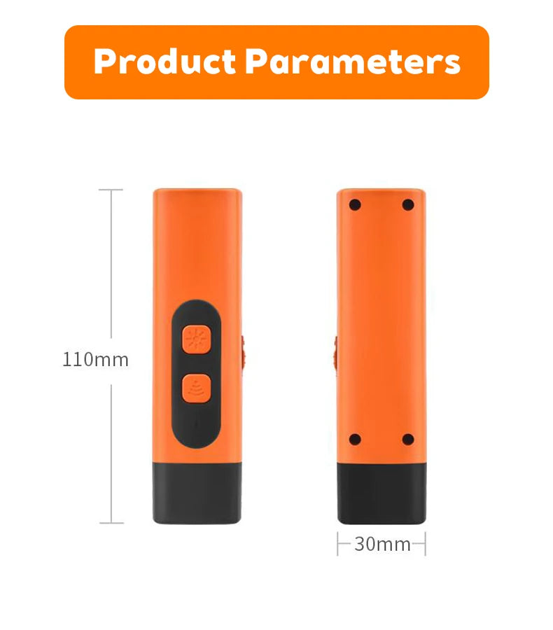 New Pet Dog Repeller Ultrasonic Dog Training Device Rechargeable Anti Dog Bark Stop-Barking Deterrent Device With LED Flashlight