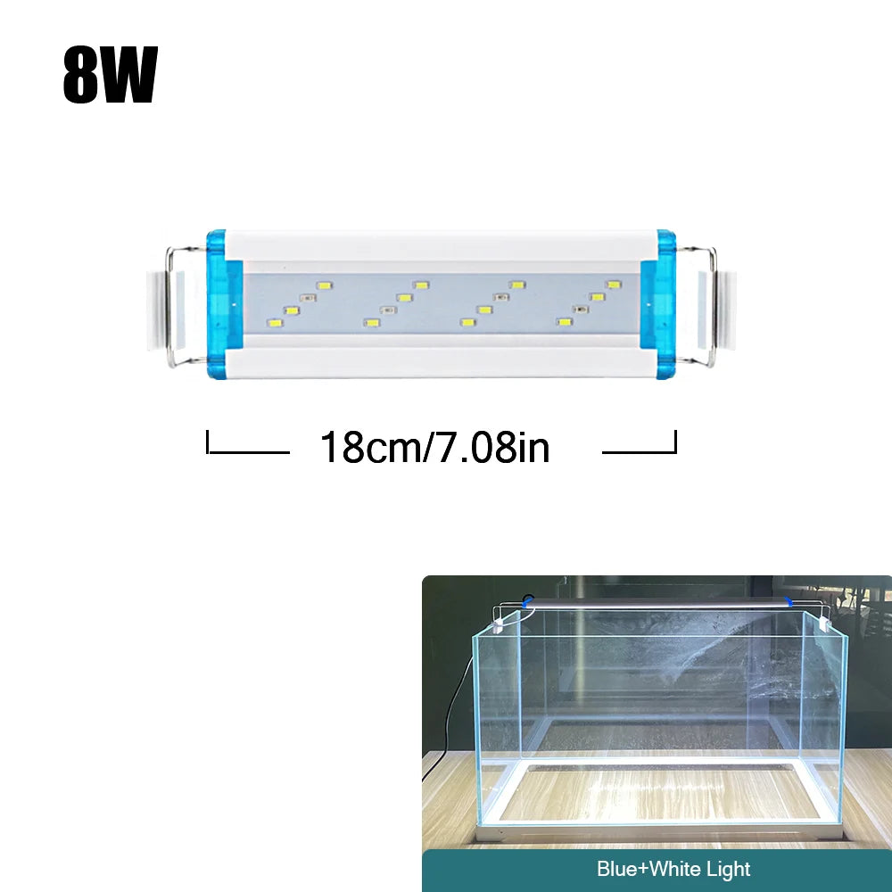 18~70CM Super Bright Lamp LED Aquarium Light For Aquatic Plant Fish Tank Extensible Clip Lamp 90~260V