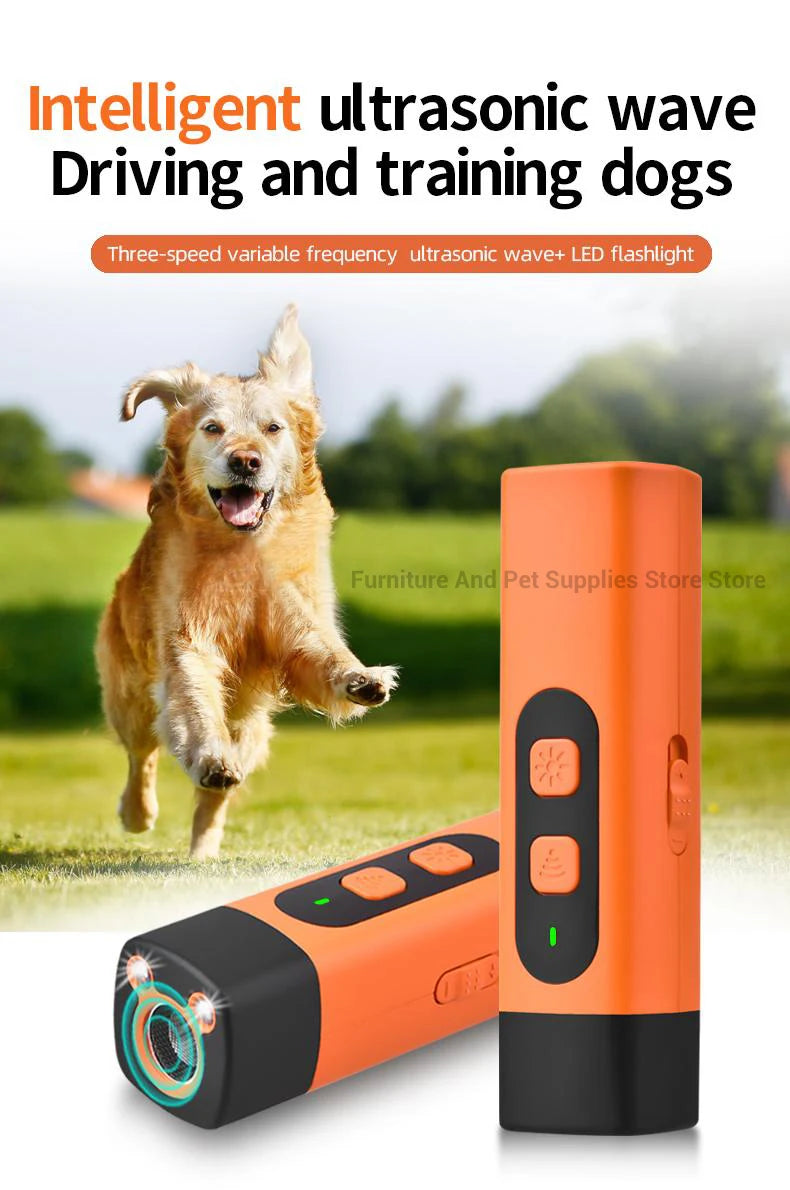 New Pet Dog Repeller Ultrasonic Dog Training Device Rechargeable Anti Dog Bark Stop-Barking Deterrent Device With LED Flashlight