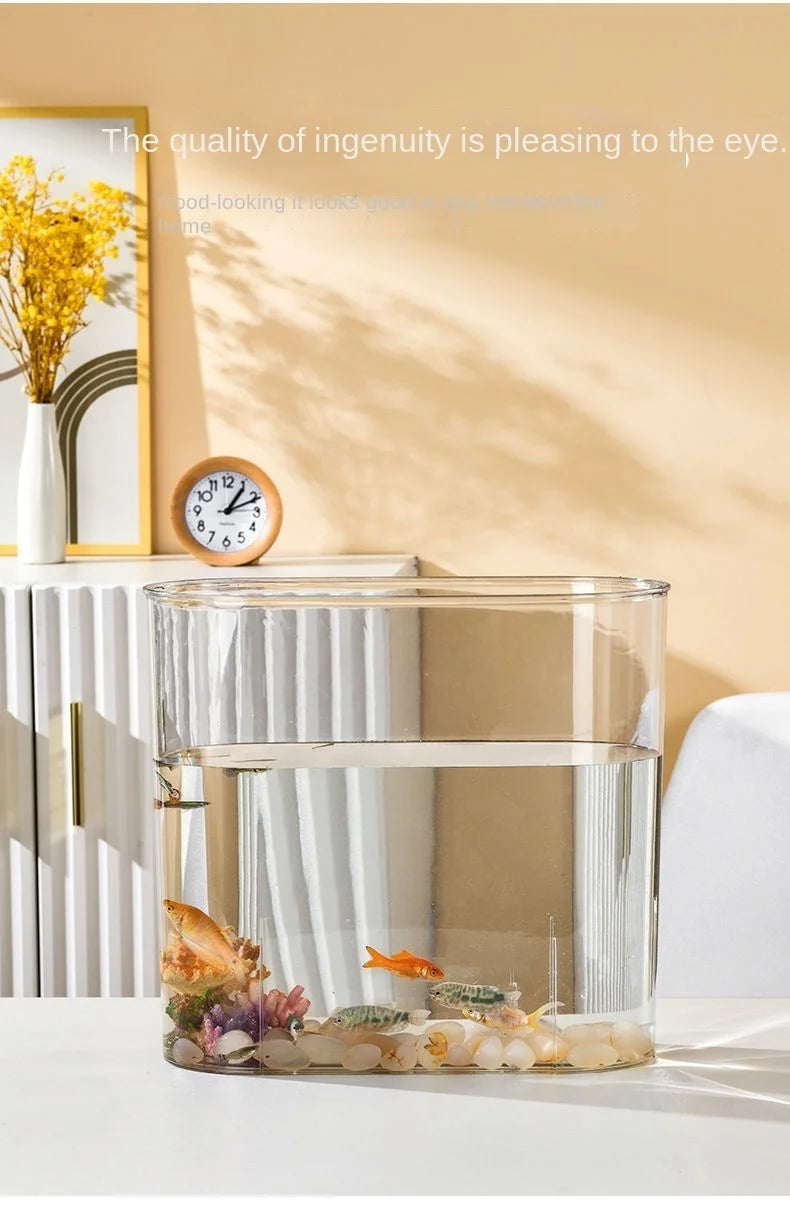 PET Aquarium Box Plastics Ultra-white Organic Glass Explosion-proof Fish Tank Tabletop Small Ecological Water Tank
