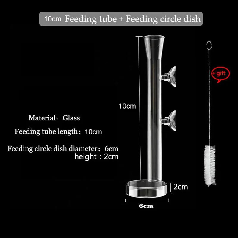 Glass Aquarium Feeder Tube Dish Transparent Fish Tank Shrimp Snail Food Feeder Bowl Aquarium Feeding Accessories Shrimp Feeding