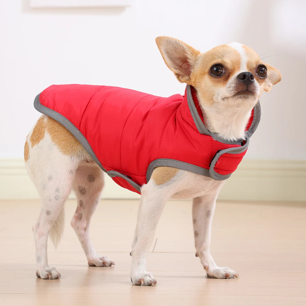 Reflective Pet Clothing Winter Reversible Fleece Dog Apparel For Small Medium Dogs Cats Waterproof Puppy Jacket Coat Chihuahua