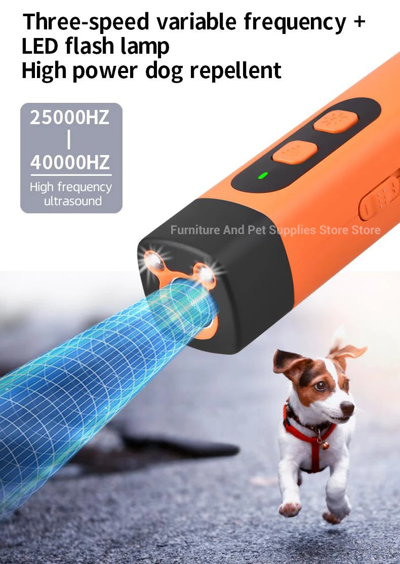 New Pet Dog Repeller Ultrasonic Dog Training Device Rechargeable Anti Dog Bark Stop-Barking Deterrent Device With LED Flashlight