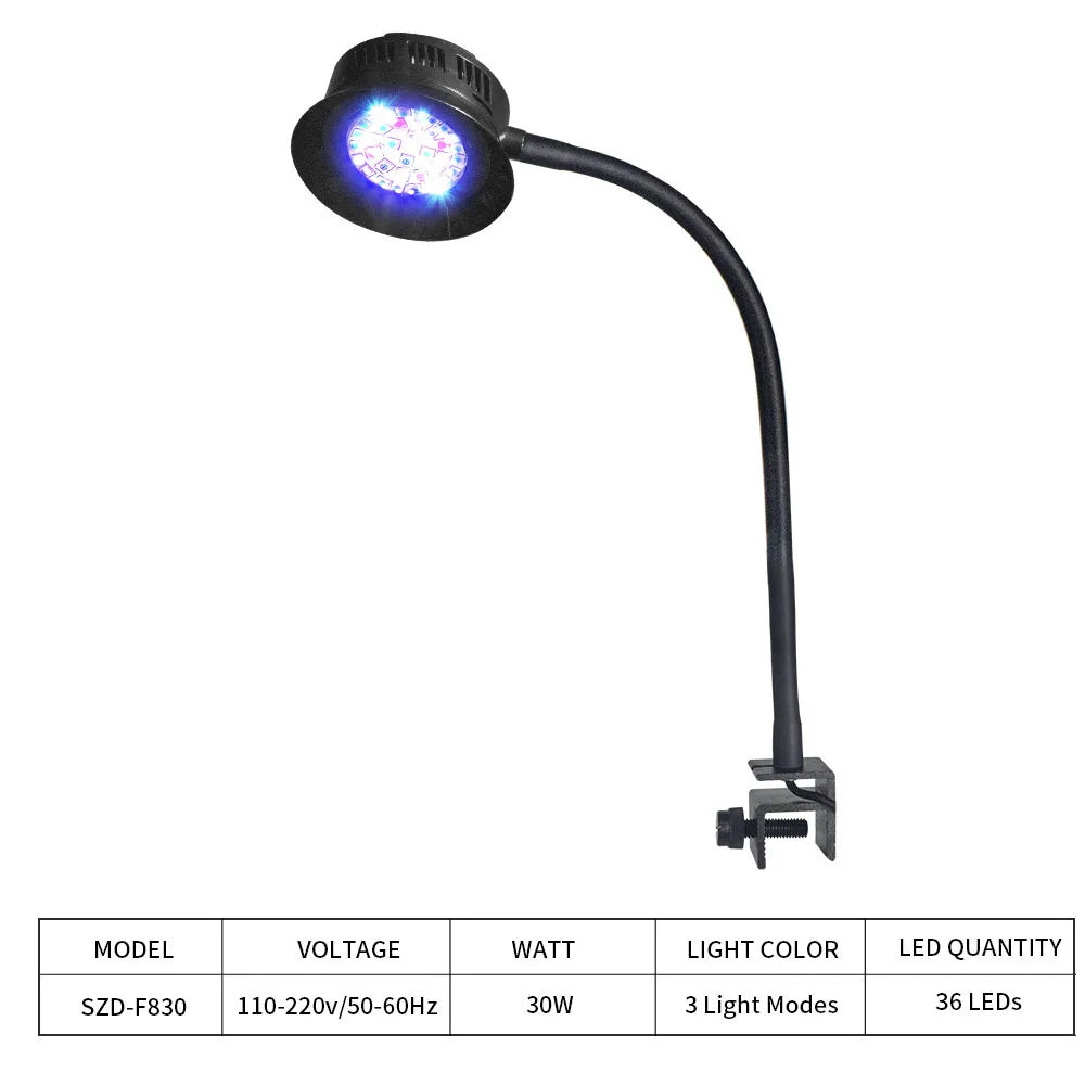 30W Aquarium LED Reef Light Dimmable Lighting Marine LED Fish Tank Light Can Timing Saltwater Light Aquarium LPS SPS Lighting