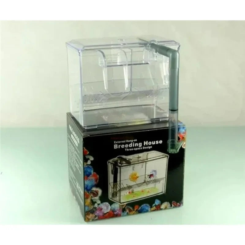 Suspend aquarium arcylic guppy baby small fish separation breeding box sick fish air promote