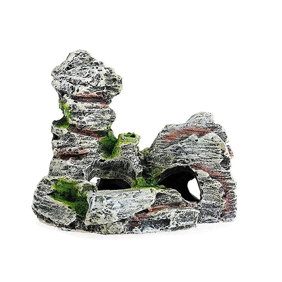 Artificial Moss Hiding Cave Mountain View Underwater Fish Tank Ornament Landscaping Craft Living Room Resin Aquarium Rockery
