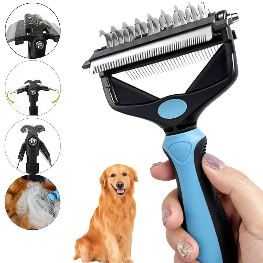 3 in 1 Cat Comb Brushes Dogs Grooming Shedding Supplies Dog Hair Remover Pet Deshedding Brush Pet Fur Knot Cutter Puppy