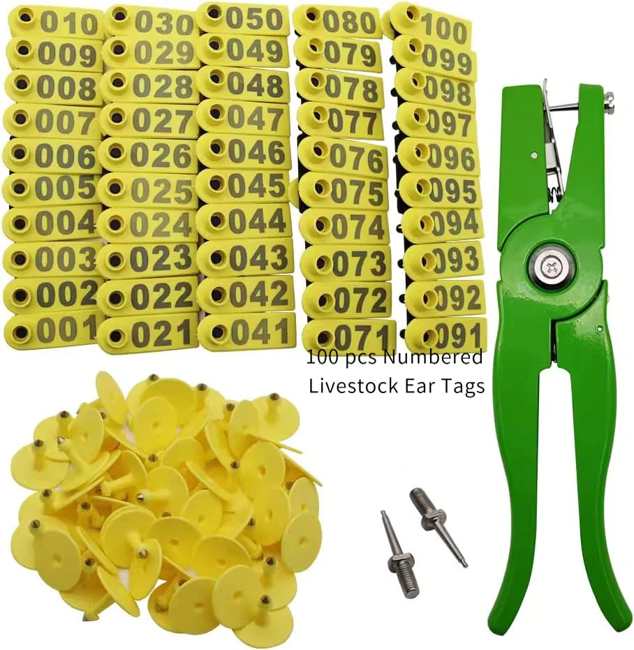 Livestock Ear Tag Pliers for Numbered Tags, Durable Animal ID Applicator Tool for Cattle, Pigs, Goats & Farm Use