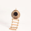 Coconut Bird Nest Hut with Ladder for Parrots Parakeet Conures Cockatiel - Small Animals House Pet Cage Habitats Decor