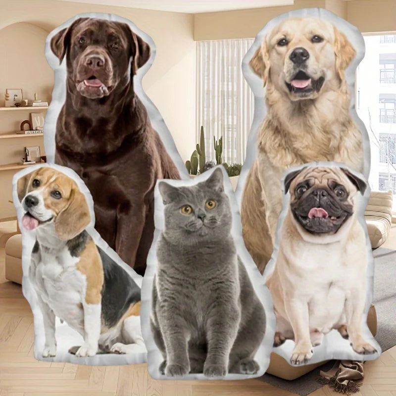 Personalized pet pillow with photo customization plush dog and cat seat cushion, double-sided 3D printing