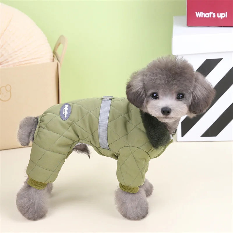 Thicken Warm Dog Jumpsuit Winter Pet Dogs Clothes for Chihuahua Coat Waterproof Hoodie Puppy Overalls Poodle Jacket Pet Apparel
