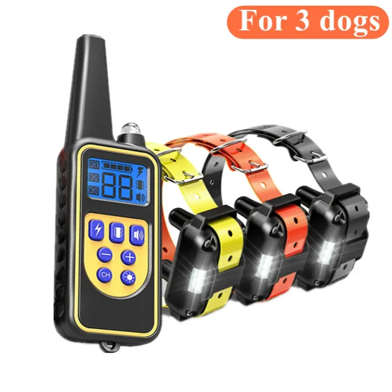 Electric Dog Training Collar Waterproof Dog Bark Collar Pet With Remote Control Rechargeable Anti Barking Device All Breed Dogs