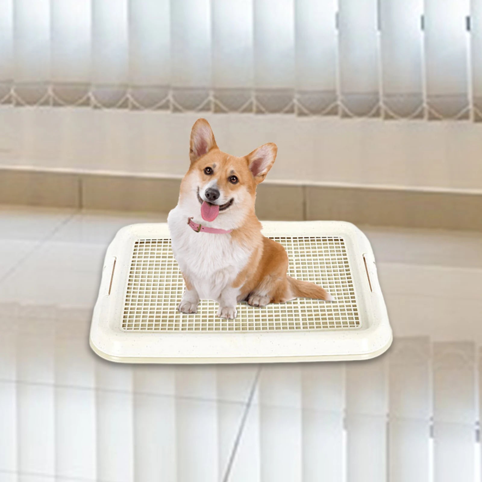 Dog Toilet Anti Slip Removable Mesh Potty Training Tray Puppy Pee Pad Holder for Small Dog Cat Pet Cleaning Supplies 47x35x3.5cm
