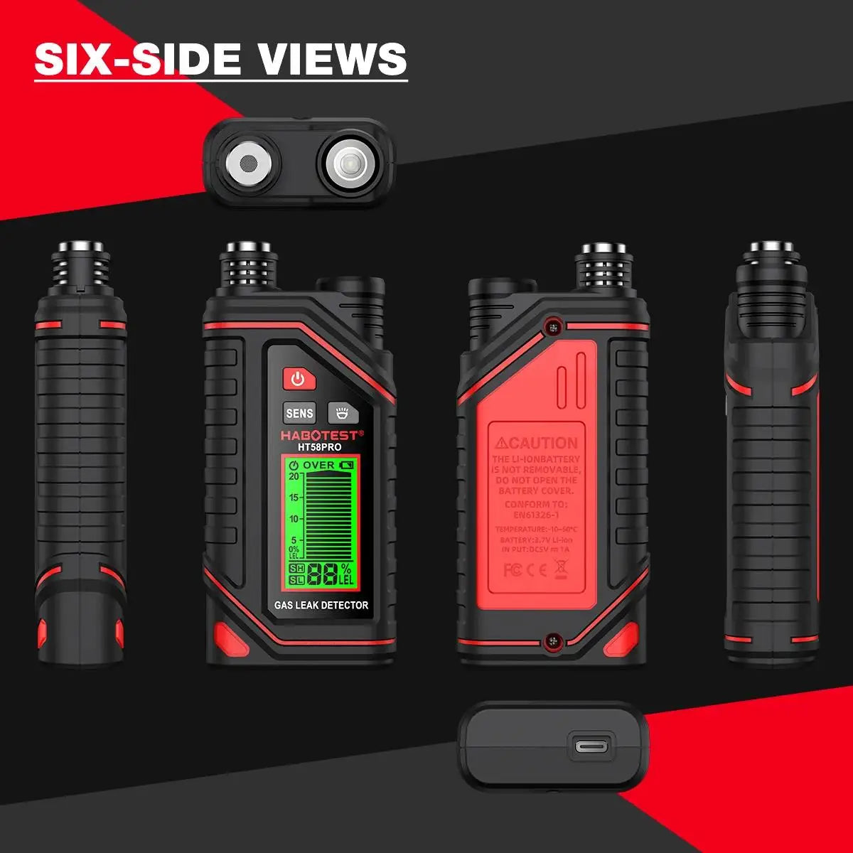 HABOTEST HT58PRO Gas Leak Detector Gas High precision gas sensor sensitive sensor portable combustible Gas Detector