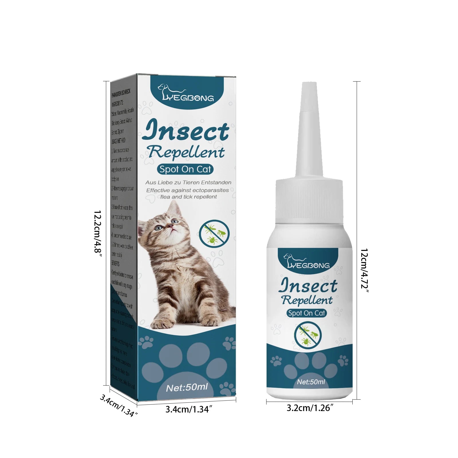 Pet Flea Killer Drops Anti Fleas Cats Ticks Lice Mite Removal Relieve Itching Dogs Ringworm Treatment Pet Skin Care Spray