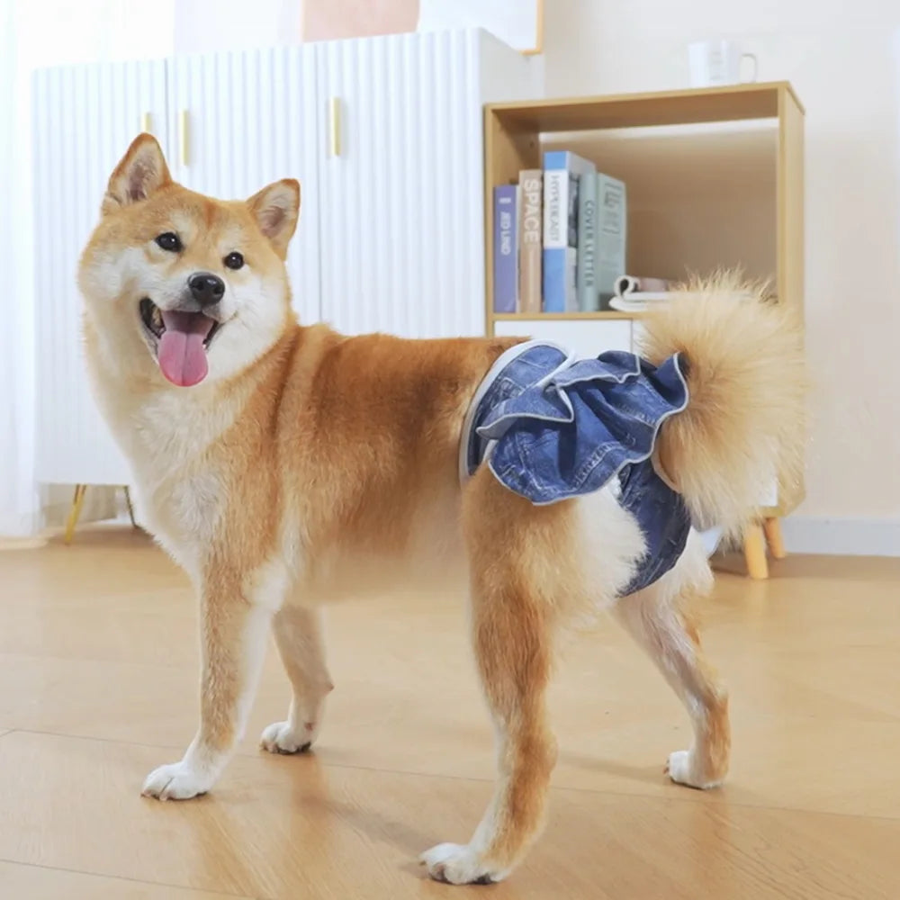 Reusable Female Dog Diapers Washable Premium Doggie Diaper for Girls Dogs Highly Absorbent Dog Shorts for Pet Heat Incontinence