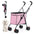 Wedyvko Shopping Trolley 33lbs 4 Wheels Dog Stroller Rotate Pink Pet Puppy StrollerTravel Hand Cart Folding einkaufswagen