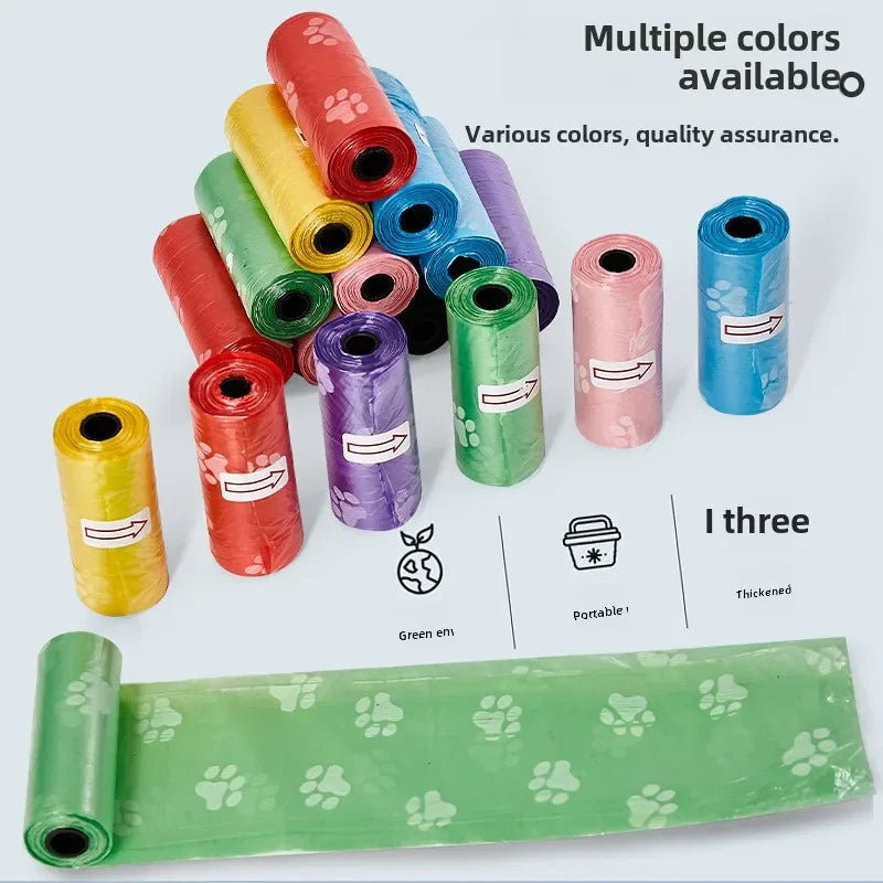 Litter Outdoor Home Clean Pet Poop Bag Solid Color Printed Pet Garbage Bag Clean Poop Bag Dog Walking Portable Poop Bag For Dogs