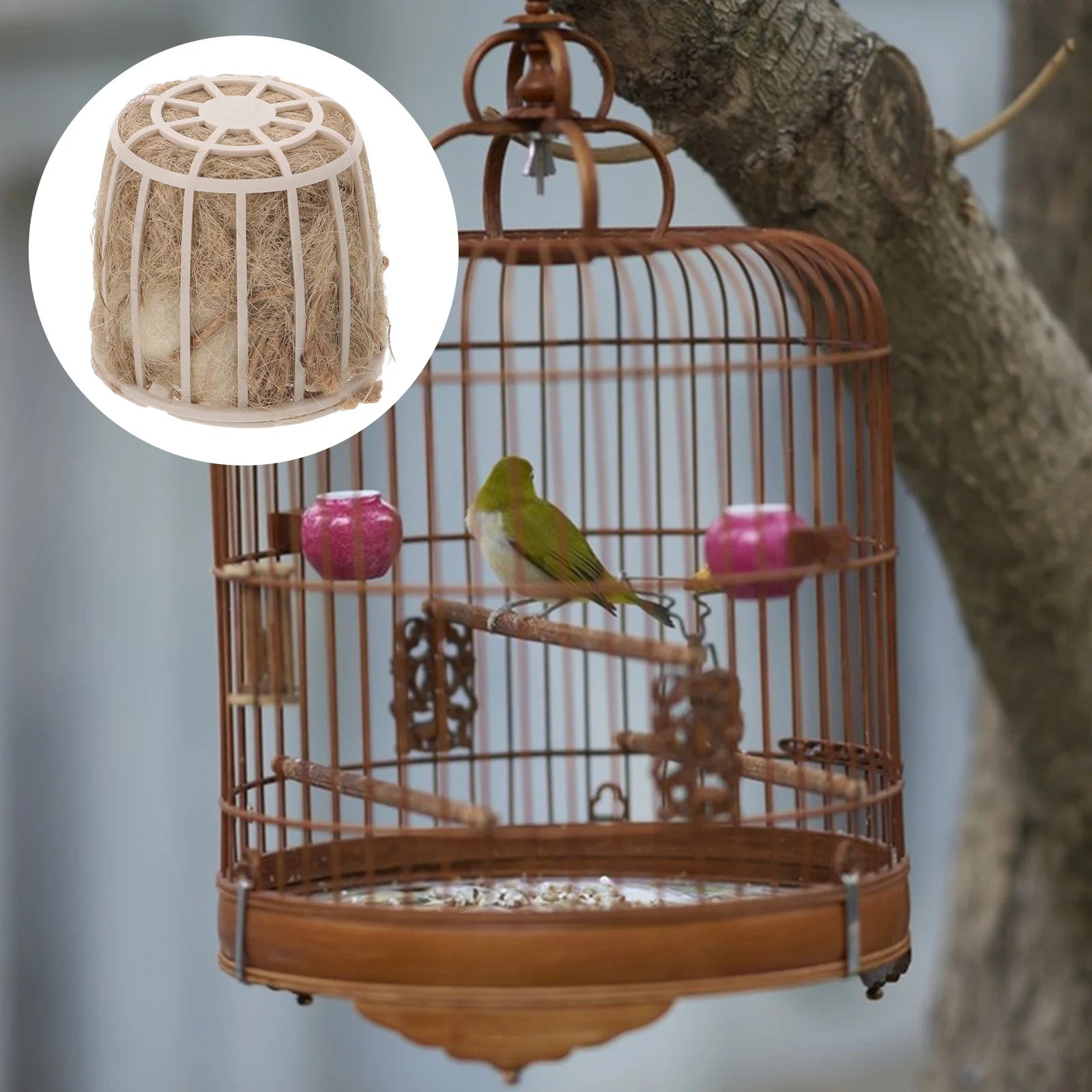 Bird Nest Toy Bird Cage Canary Hatching Breeding Bowl Parrot Hideaway Shelter for Budgie Finches Parakeet Conures Cockatiel