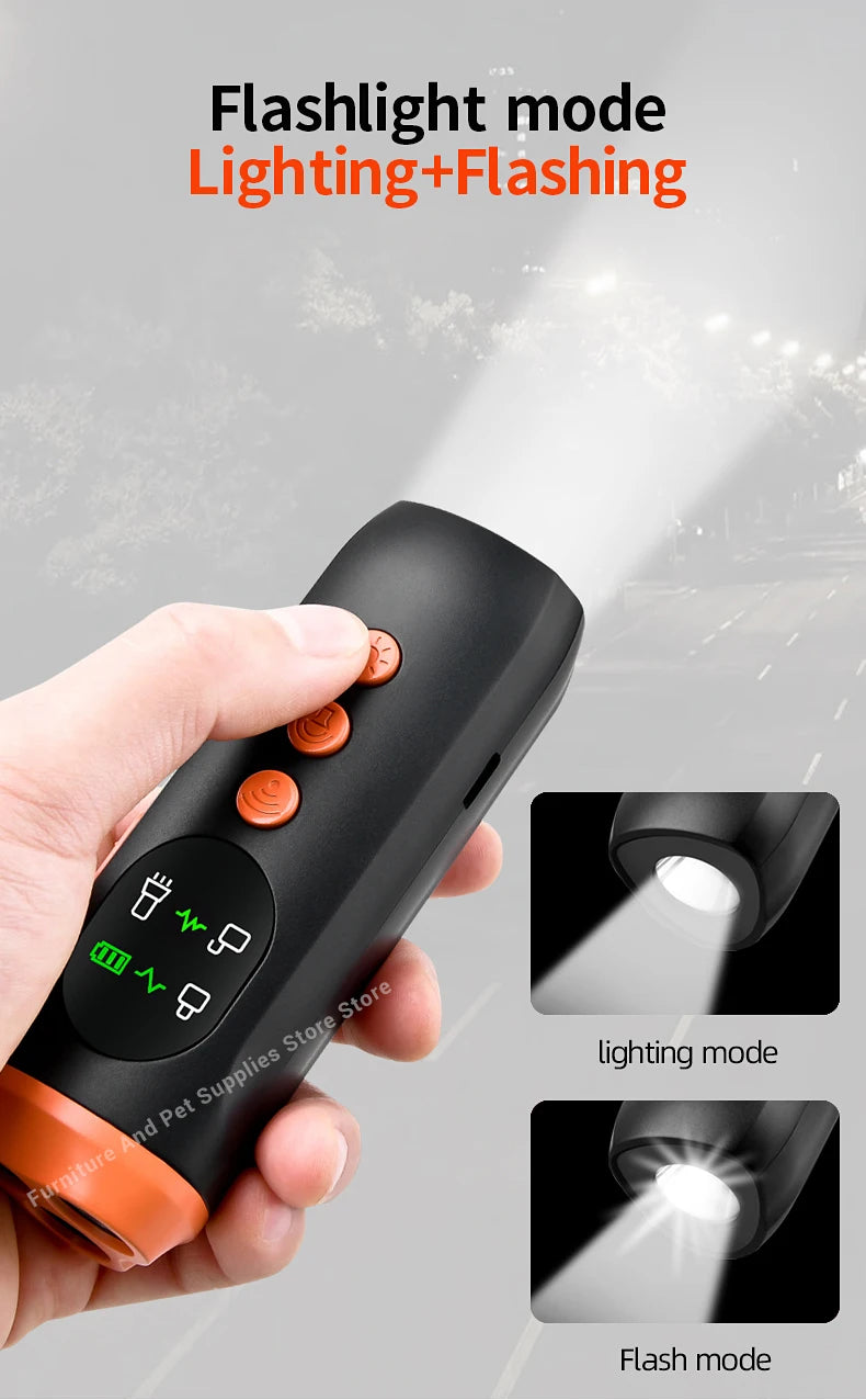 New portable outdoor dog repellent, high-power intelligent cat repellent, anti barking ultrasonic dog repellent with flashlight