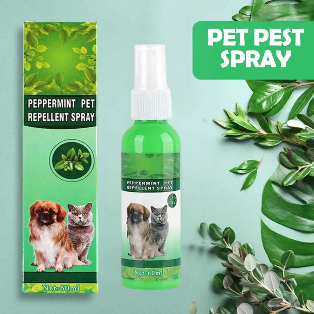 Pet Flea Killer Drops 60ml Anti Fleas Cats Ticks Lice Mite Removal Relieve Itching Antiseptic Pet Pest Spray Skin Care
