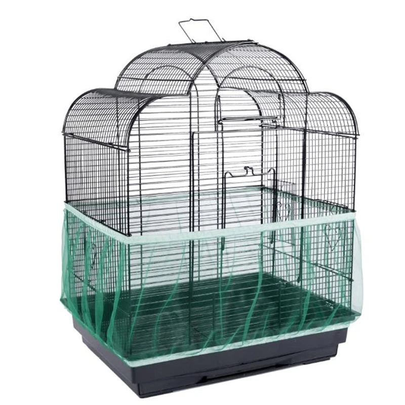 Receptor Seed Guard Nylon Mesh Bird Parrot Cover Soft Easy Cleaning Nylon Airy Fabric Mesh Bird Cage Cover Seed Catcher Guard