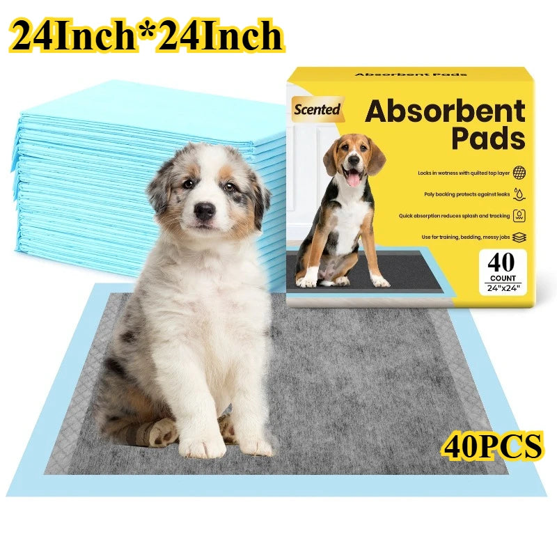 100/50/40PCS Dog Pee Pads with Leak-Proof Quick-Dry Design for Potty Training Absorbent Puppy Diapers Disposable Dogs Supplies
