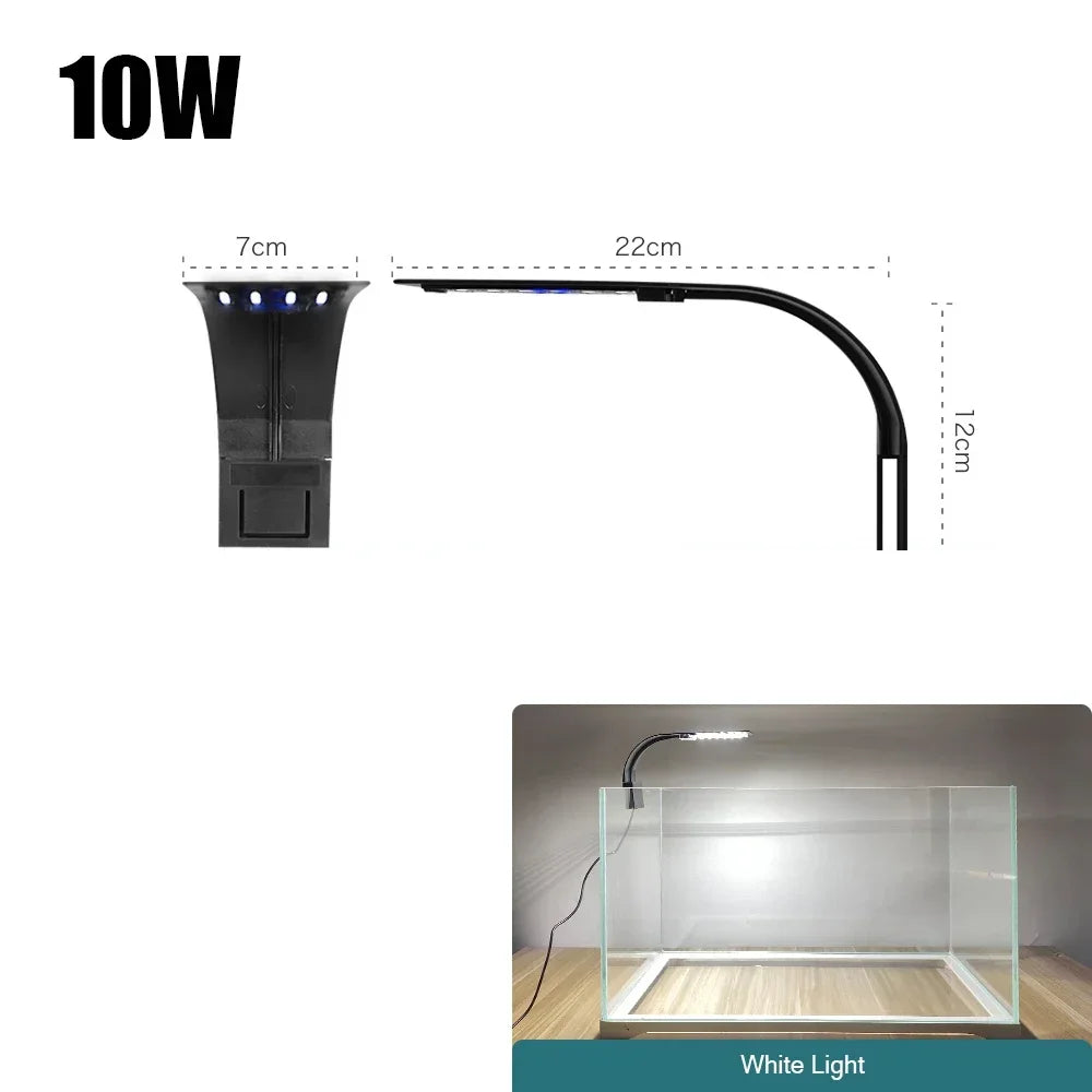 Ultra Thin LED Aquarium Light 5W/10W/15W Aquatic Plant Lighting Waterproof Clip-on Lamp For Fish Tank Plants Grow Light