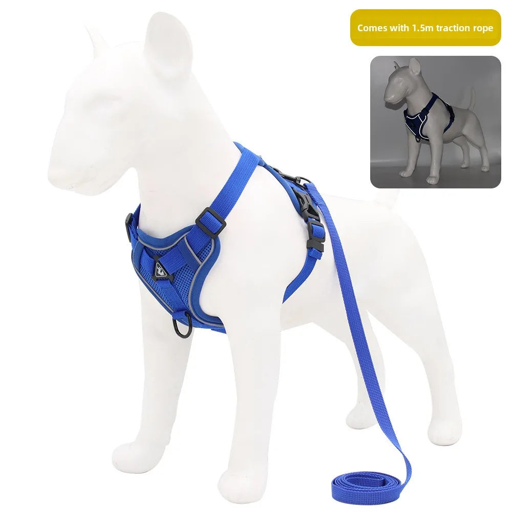 Fashion Reflective Cat Harness and Leash Sets Breathable Mesh Pet Harnesses for Small Dogs Cats Kitten Accessories Collier Chat