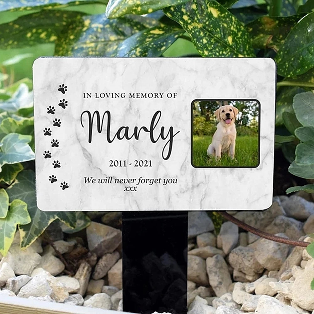 Personalised Pet Memorial Stake Acrylic Marker Grave Pet Gravestones Cat Dog Souvenirs Pet Loss Add Photo And Text Memorial Gift