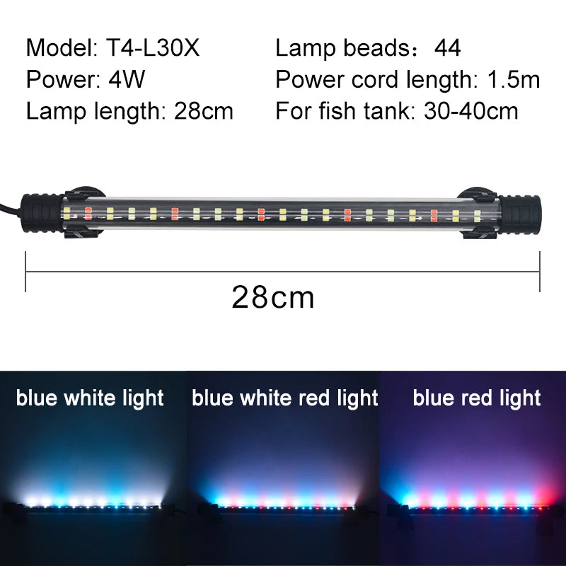 Waterproof LED Aquarium Light Fish Tank Underwater Lamp Clip Light Aquariums Decor Lighting Submersible Lamp Plant Grow 220-240V